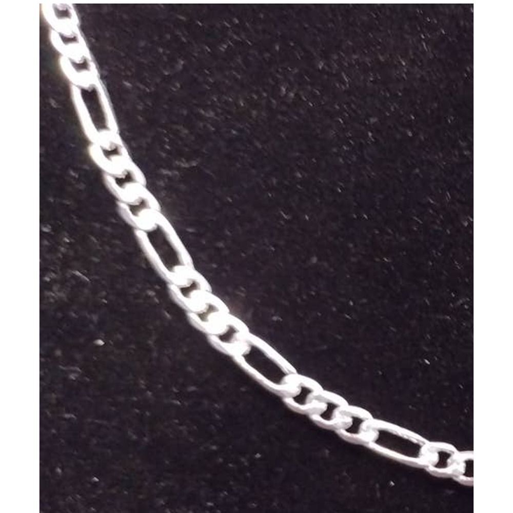 Sterling Silver 925 Plated 18 Inch Figaro Chain Necklace New 1/16th+" Wide New - Picture 3 of 4